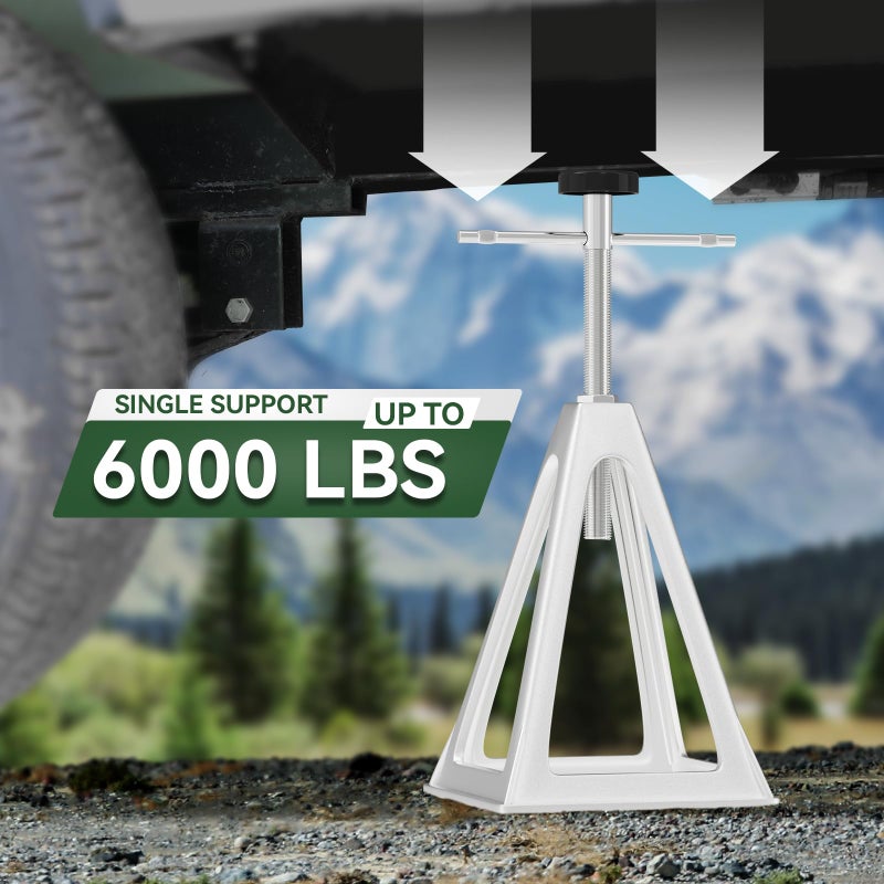 RVGUARD RV Stack Jacks 4 Pack with Storage Bag, Aluminum Stabilizer Jacks for RV Trailer Camper, Single Support Up to 6000 Lbs, Adjustable from 11" to 17" - Image 2